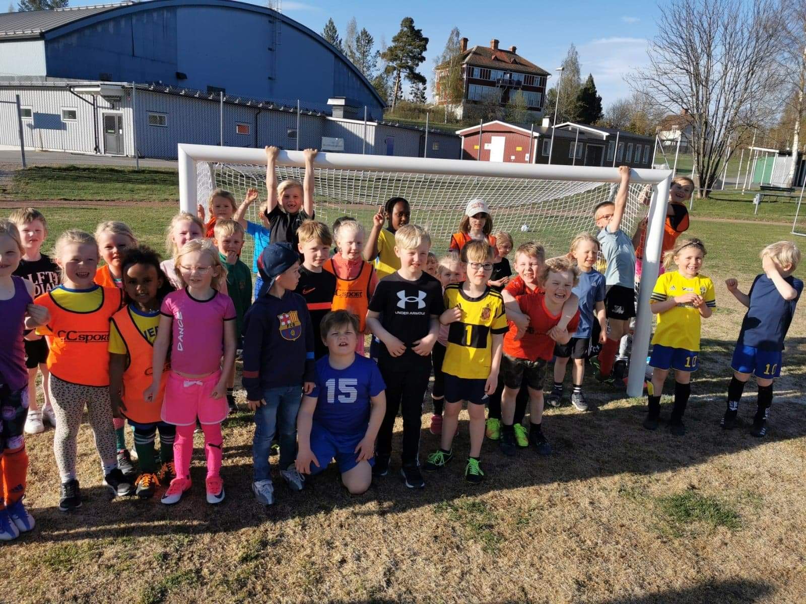 Ungdomslagen i Alfta GIF Fotboll framför de nya femmanna-målen.
